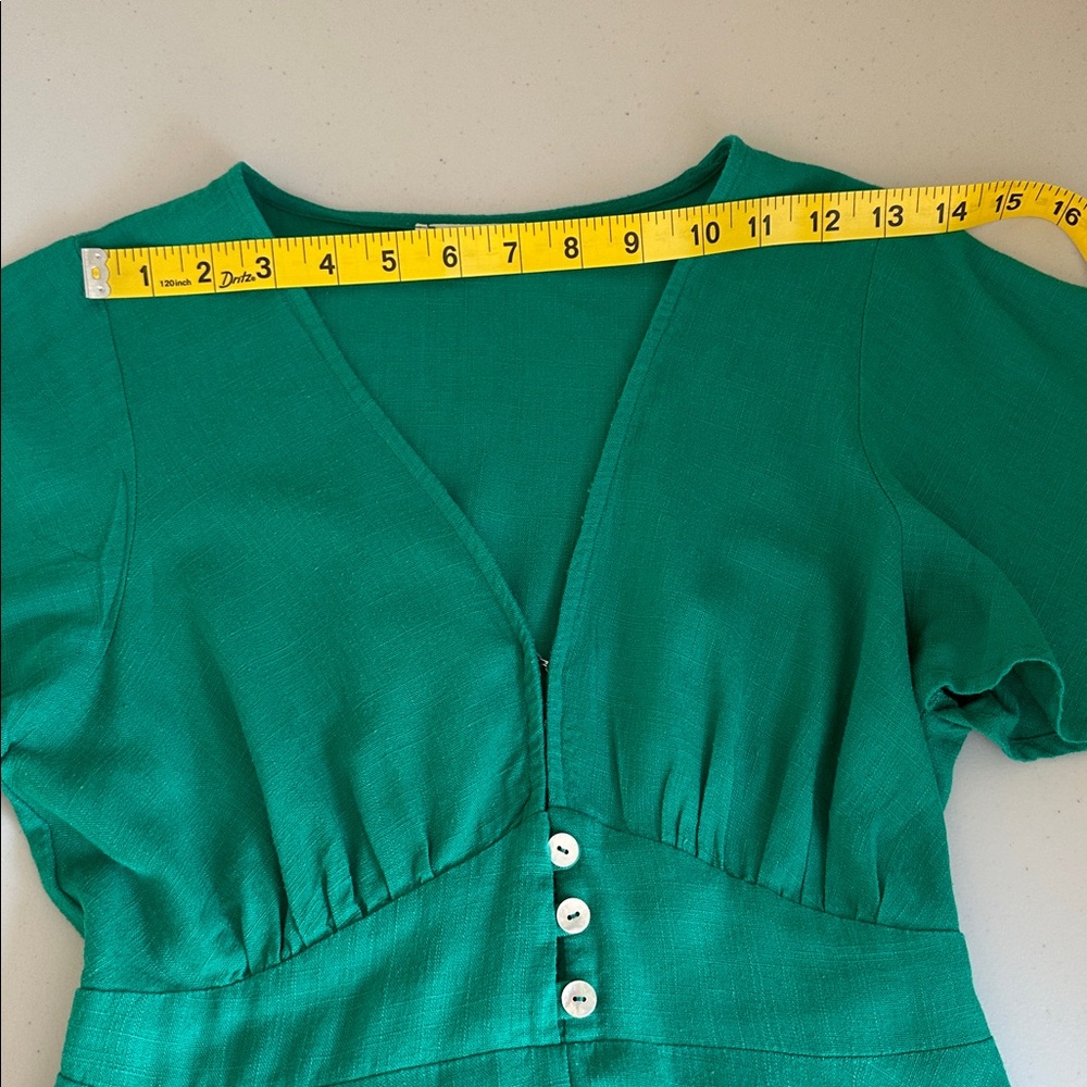 Iris Maxi Green High Low Dress with Button Detail Size 8. - Picture 8 of 16